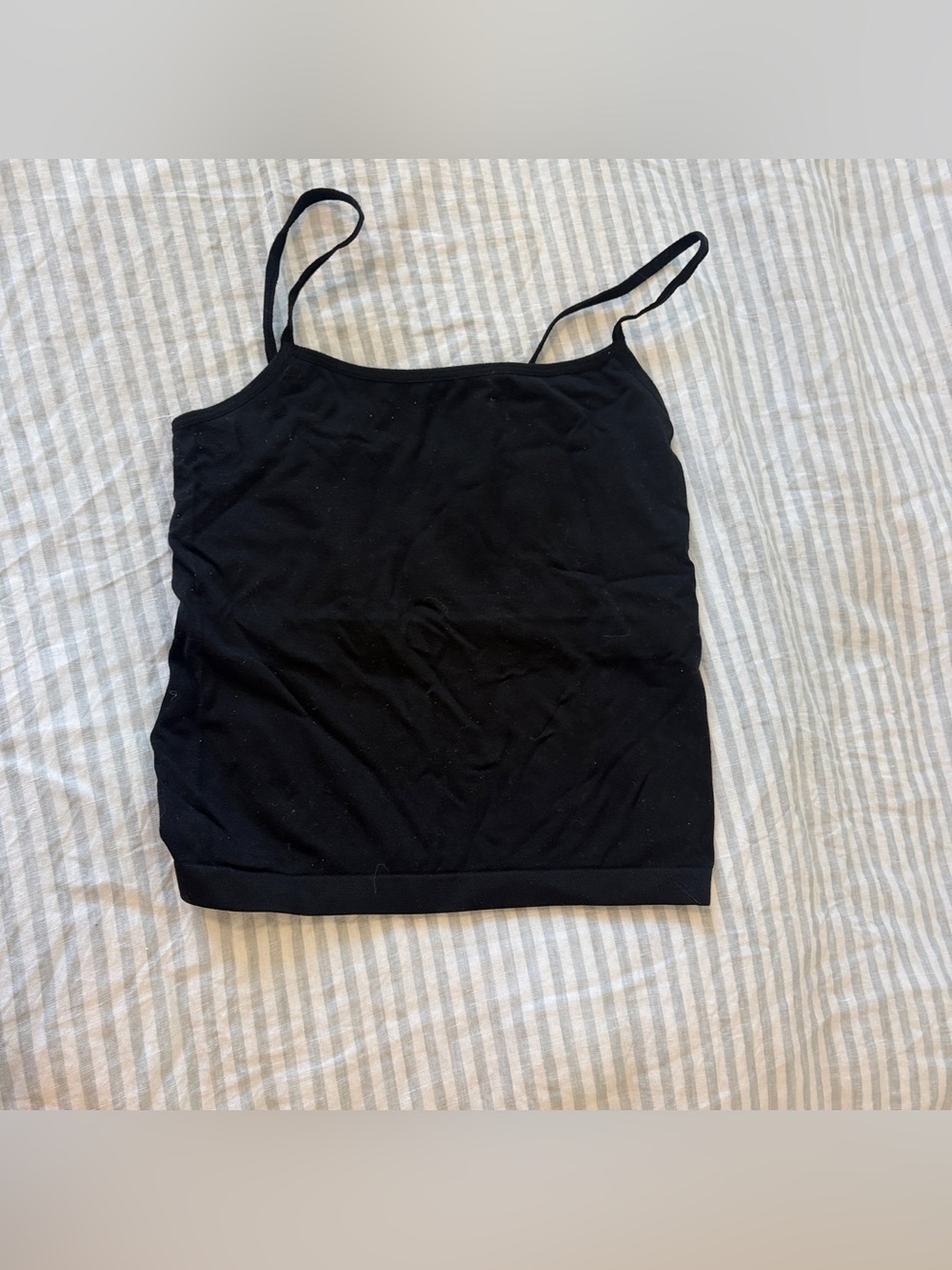 Built in bra Black Slim Fit Cami Tank Top